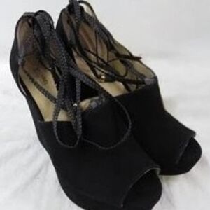 Michael Kors Black Wedge Sandals